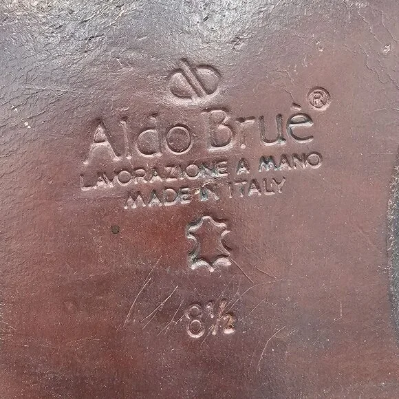 Exotic Python Snake skin Aldo Brue Italy Mens size 8.5 Brown Loafers Dress Shoes - Picture 11 of 13